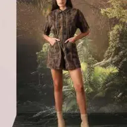 vero moda Women Reptilian Print Cotton Playsuit-picture-43