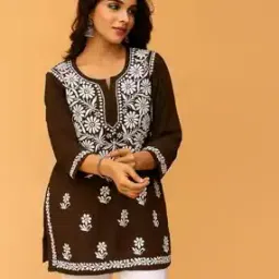 svaraa Women Embroidered Straight Kurta with Round Neck-picture-53