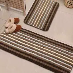 saral home Striped Microfiber Bath Mat & Runner-picture-53