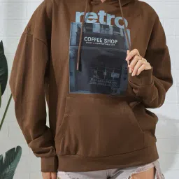 Shein Drop Shoulder Graphic Chest Print Hoodie With Pocket image 1