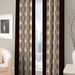 jars collections Set Of 2 Floral Print Long Door Curtains-picture-20