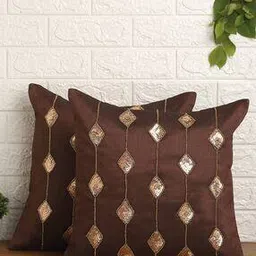alina decor Set of 2 Embellished Square Cushion Covers 16" x 16"-picture-13