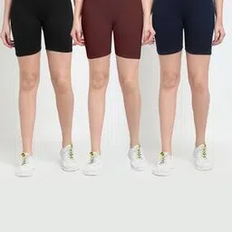 jinfo Women Pack of 3 Knit Shorts with Elasticated Waistband-picture-40