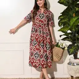 deckedup Women Printed Empire Dress-picture-36