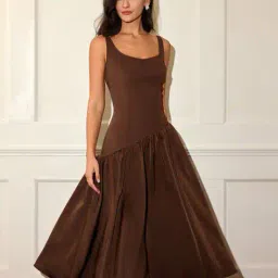 outzidr global Women Scoop-Neck A-Line Dress  image 1