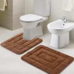 saral home Set of Cotton Bath Mat and Contour Mat-picture-17