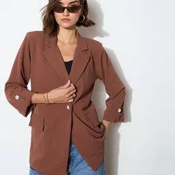 barcino Women Crinkled Single-Breasted Blazer-picture-18