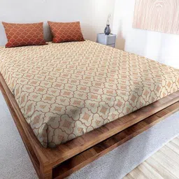 mayfair homes london Geometric Print Super King-Size Bedsheet with Pillow Cover image 1