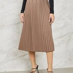 styli Women Pleated A-Line Skirt-picture-23