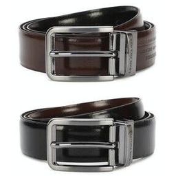 louis philippe Leather Reversible Belt with Buckle Closure-picture-23