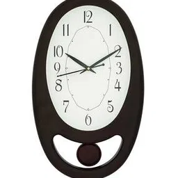 chronikle Decorative Oval Plastic Analog Rosewood Home/Office Decor Full Figure Pendulum Wall Clock ( Size: 24 x 5.5 x 40 CM | Weight: 705 grm )-picture-44