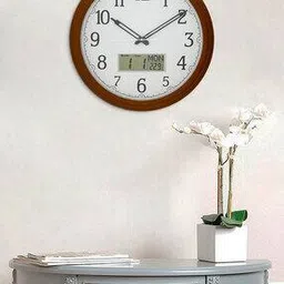 chronikle Classic Wooden Round Brown Analog Full Figure Showing Day & Date Home/Office Decor Wall Clock (Size: 41 x 7 x 41 CM | Weight: 1805 grm)-picture-36