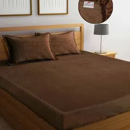 fabinaliv 300 TC Woollen King-Size Fitted Bedsheet with 2 Pillow Covers-picture-20