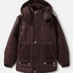 blue giraffe Boy Hooded Puffer Jacket image 1