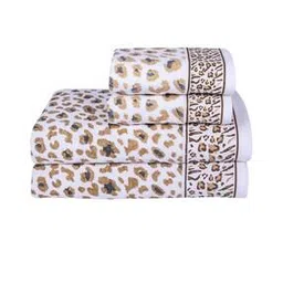 rangoli Cotton Leopard Bath Towel Set of 4-picture-26