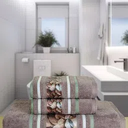 rangoli Cotton Oriental Set of 3 Bath Towel-picture-46