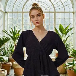 Shein Party Cuffed Sleeves Asymmetrical Hem Cinched Waist Loose Fit Top-picture-35