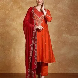 varanga  Zari Embroidered A-Line Kurta Set image 1