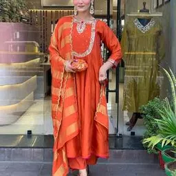 nyrika Women Embroidered Straight Kurta Suit Set-picture-29