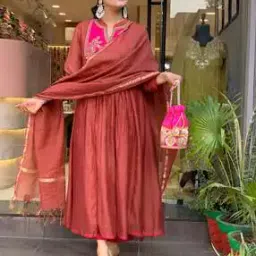 svaraa Women Embroidered Anarkali Kurta Suit Set-picture-13