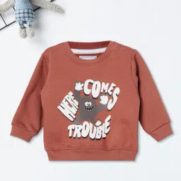 max Boys Typographic Print Round-Neck Sweatshirt image 1