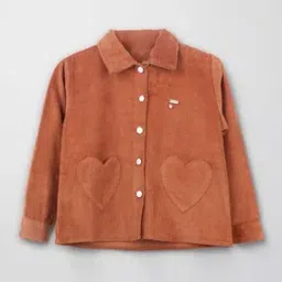 purple united kids Girls Ribbed Varsity Jacket with Button-Closure-picture-26