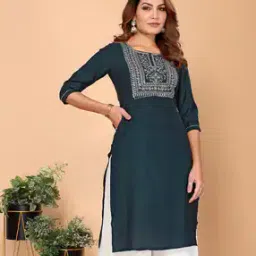 rangita Women Embroidered Straight Calf Length Kurta-picture-33