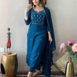 nyrika Women Embroidered Straight Kurta Suit Set-picture-19