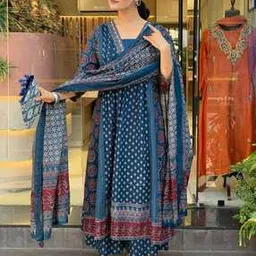 svaraa Women Floral Print A-Line Flared Kurta Set-picture-53