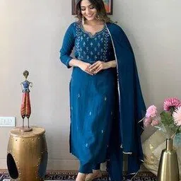 indie picks Embellished and Embroidery Straight Kurta Set-picture-27