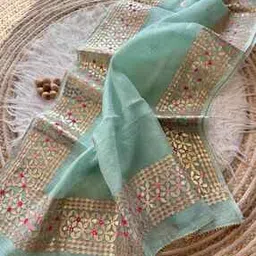 nyrika Women Embroidered Saree with Contrast Border-picture-21