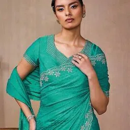 soch Women Embellished Saree with Contrast Border-picture-33