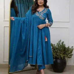 indie picks  Embroidery Anarkali Kurta Set image 1