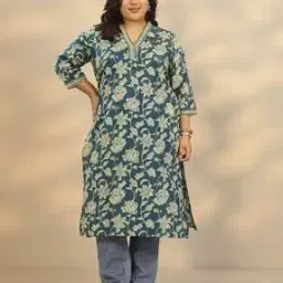 extra love by libas Women Floral Print Straight Kurta-picture-26