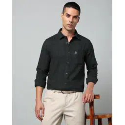 u.s. polo assn. Men Yarn Dyed Checked Regular Fit Dobby Shirt-picture-29