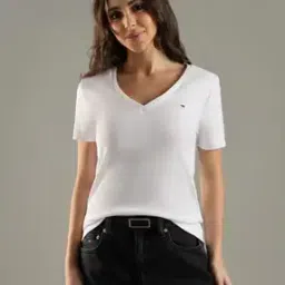 tommy hilfiger Women Fave Core Regular Fit V-Neck T-Shirt-picture-45