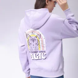 freehand Women Graphic Print Boxy Fit Hoodie with Kangaroo Pocket image 1