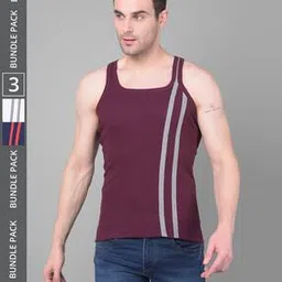 dollar bigboss Pack of 3 Men Solid Cotton Racerback Styled Gym Vest-picture-36