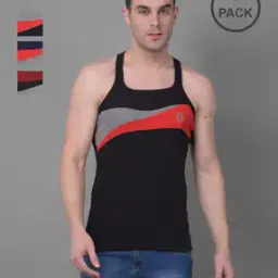 dollar bigboss Pack of 4 Men Solid Super Combed Cotton Racerback Styled Gym Vest-picture-21