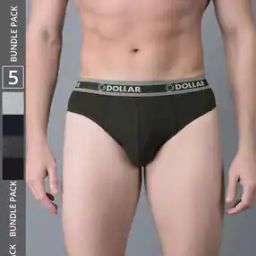dollar bigboss Pack of 5 Men Cotton Solid Double Pouch Support Brief-picture-15