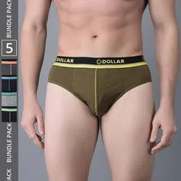 dollar bigboss Pack of 5 Men Super Combed Cotton Solid Brief-picture-25