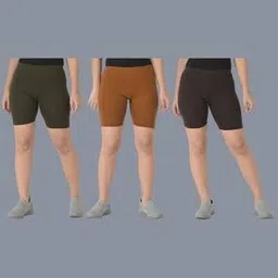 dollar missy Pack of 3 Mid-Rise Shorts with Elasticated Waist-picture-26