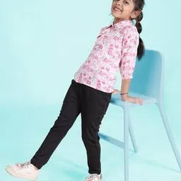 kiddopanti Girls Floral Print Top & Pants Set-picture-37