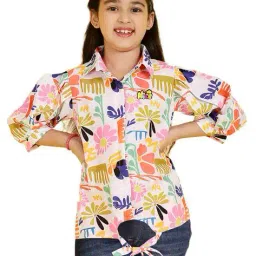 ishti Girl Printed Regular Fit Top image 1