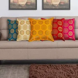 home centre Set of 5 Corsica Mystic India Brocade Cushion Cover-picture-36