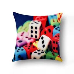 aromaticfables Dice Print Square Cushion Cover 16"x 16"-picture-35