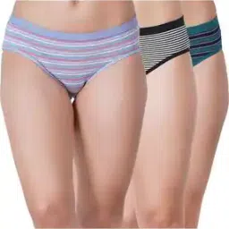 style accord Pack of 3 Women Striped Hipsters with Elasticated Waist-picture-50
