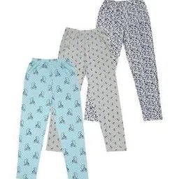 indiweaves Girls Pack of 3 Printed Straight Track Pants-picture-43
