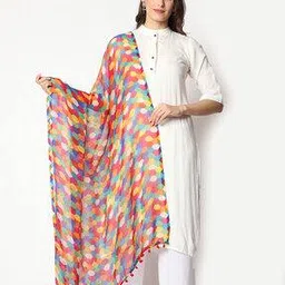 weavers villa Printed Dupatta with Tassels-picture-14