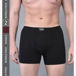 dollar bigboss Pack of 2 Men Solid Combed Cotton Plush-Backed Waistband Trunks-picture-12